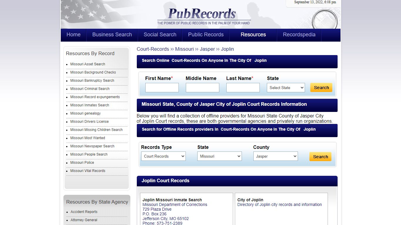 Joplin, Jasper County, Missouri Court Records - Pubrecords.com